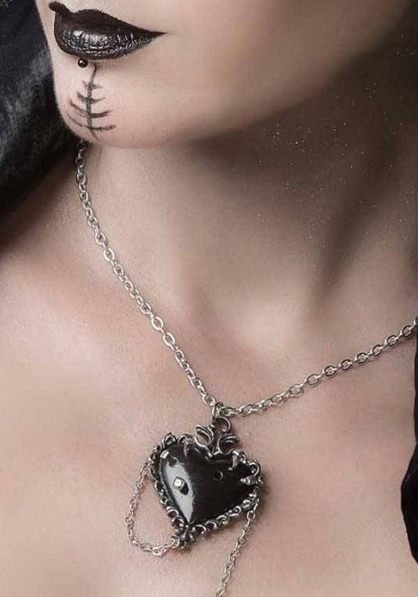 Witches Heart | PENDANT - Beserk - accessories, alchemy gothic, all, black, clickfrenzy15-2023, discountapp, feb19, fp, gothic, gothic accessories, heart, jewellery, jewelry, ladies, medieval, necklace, renaissance, silver, valentines, valentines day, valentines gifts, witchcraft