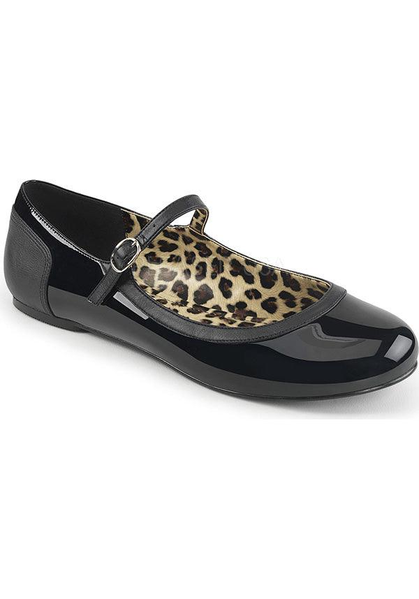 ANNA-02 [Black Patent] | FLATS [PREORDER] - Beserk - all, black, clickfrenzy15-2023, discountapp, flats, flats [preorder], fp, labelpreorder, labelvegan, mary janes, office, office clothing, pleaser, ppo, preorder, shiny, shoes, vegan