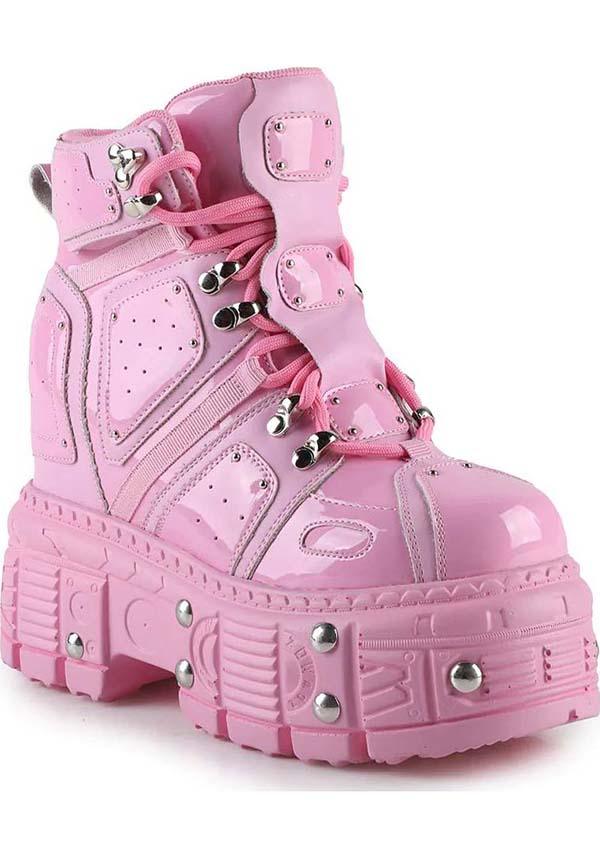 Mangosteen-05 [Pink Patent] | PLATFORM BOOTS - Beserk - all, all ladies, apr23, AW32404, discountapp, fp, googleshopping, halloween shoes, in stock, kawaii, labelexclusive, labelvegan, ladies, ladies shoes, pastel, pastel goth, pastel pink, pink, platform, platforms, platforms [in stock], R300423, shoe, shoes, sneaker, sneakers, women, womens