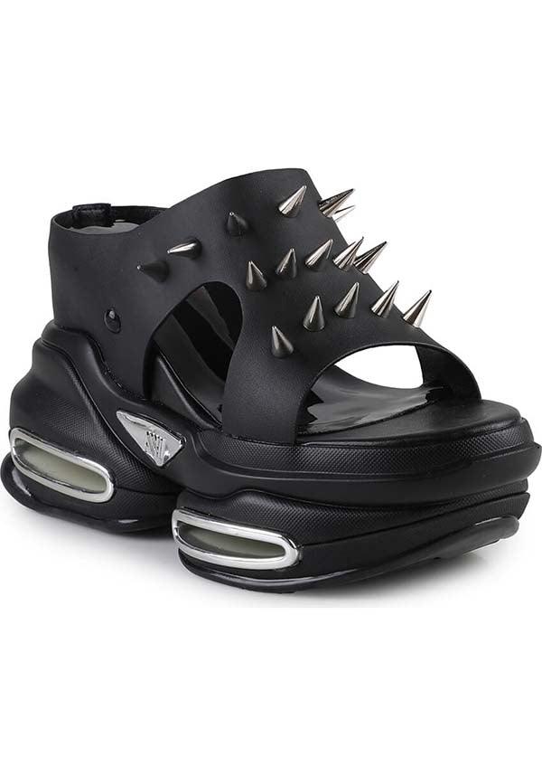 Ninja Fruit-01 [Black] | PLATFORM SANDALS - Beserk - all, all ladies, apr23, AW32404, discountapp, fp, googleshopping, goth, goth summer, goth summer clothing, gothic, labelexclusive, labelvegan, ladies, ladies shoes, platform, platforms, platforms [in stock], R300423, sandal, sandals, shoe, shoes, spiked, spiked shoe, summer goth, women, womens