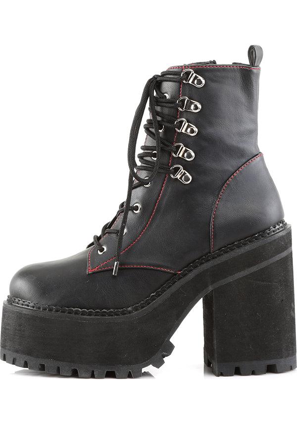 ASSAULT-100 [Black] | BOOTS [PREORDER] - Beserk - all, ankle boots, black, boot, boots, boots [preorder], clickfrenzy15-2023, demonia, discountapp, fp, goth, gothic, grunge, labelpreorder, labelvegan, lace up, platform, platforms, platforms [preorder], pleaserimageupdated, ppo, preorder, punk, shoes, vegan