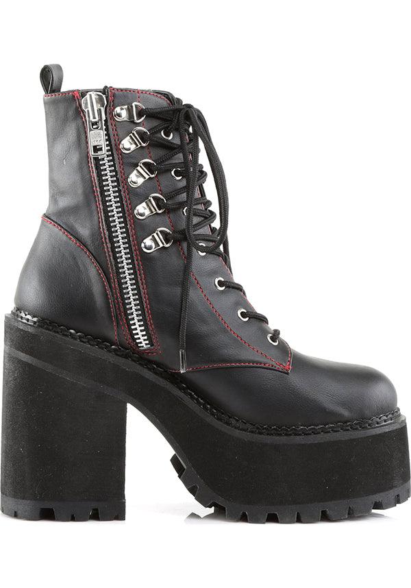 ASSAULT-100 [Black] | BOOTS [PREORDER] - Beserk - all, ankle boots, black, boot, boots, boots [preorder], clickfrenzy15-2023, demonia, discountapp, fp, goth, gothic, grunge, labelpreorder, labelvegan, lace up, platform, platforms, platforms [preorder], pleaserimageupdated, ppo, preorder, punk, shoes, vegan