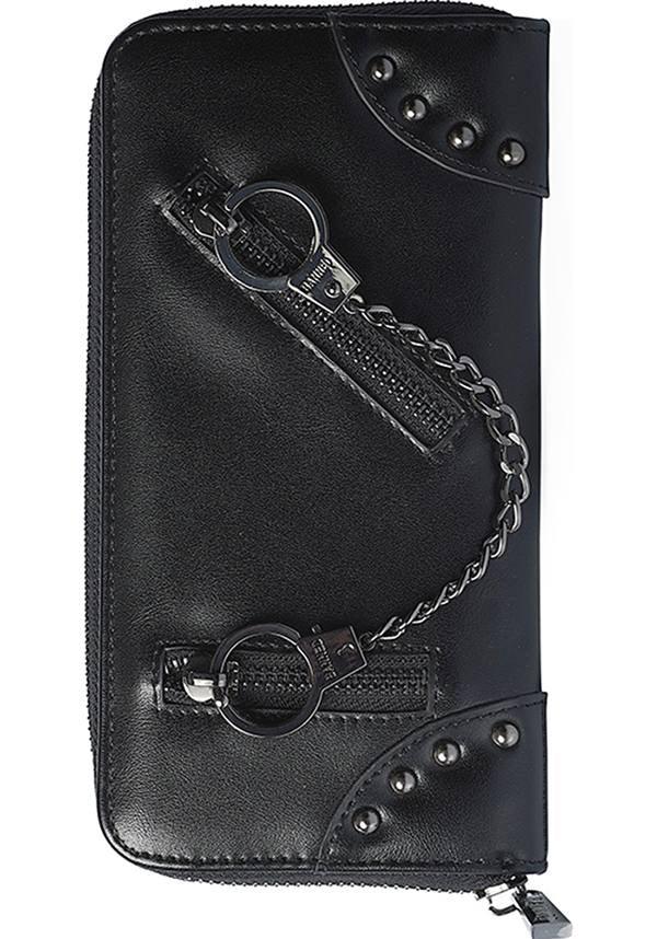 Entangled [Black] | WALLET - Beserk - accessories, all, BA39270, black, chain, clickfrenzy15-2023, discountapp, fp, googleshopping, goth, gothic, gothic accessories, handbags and purses, handcuff, jan23, labelvegan, ladies accessories, purse, R050123, stud, studded, studs, wallet, wallets, wallets and purse, wallets and purses