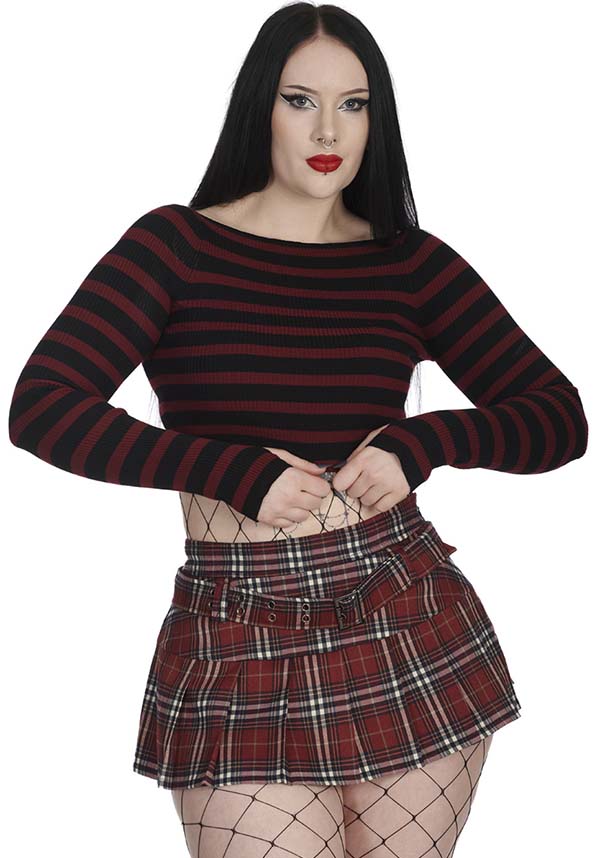 Frances Striped [Burgundy/Black] | JUMPER