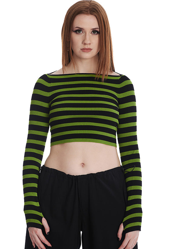 Frances Striped [Green/Black] | JUMPER*