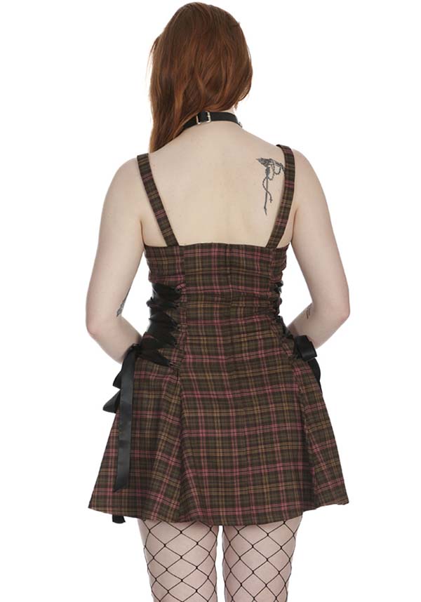 Klondike Tartan [Olive] | LACE UP DRESS*