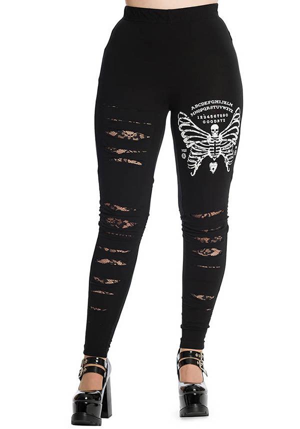 Skeleton Butterfly | LEGGINGS^ - Beserk - all, all clothing, all ladies, all ladies clothing, BA35782, backorder, black, butterfly, clickfrenzy15-2023, clothing, discountapp, distressed, edgy, fp, goth, gothic, jan22, ladies, ladies clothing, ladies pants, ladies pants + shorts, ladies pants and shorts, legging, leggings, long pants, pants, R230122, ripped, skeleton, tights, womens pants