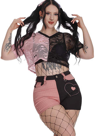 Sora Half & Half [Pink/Black] | TOP