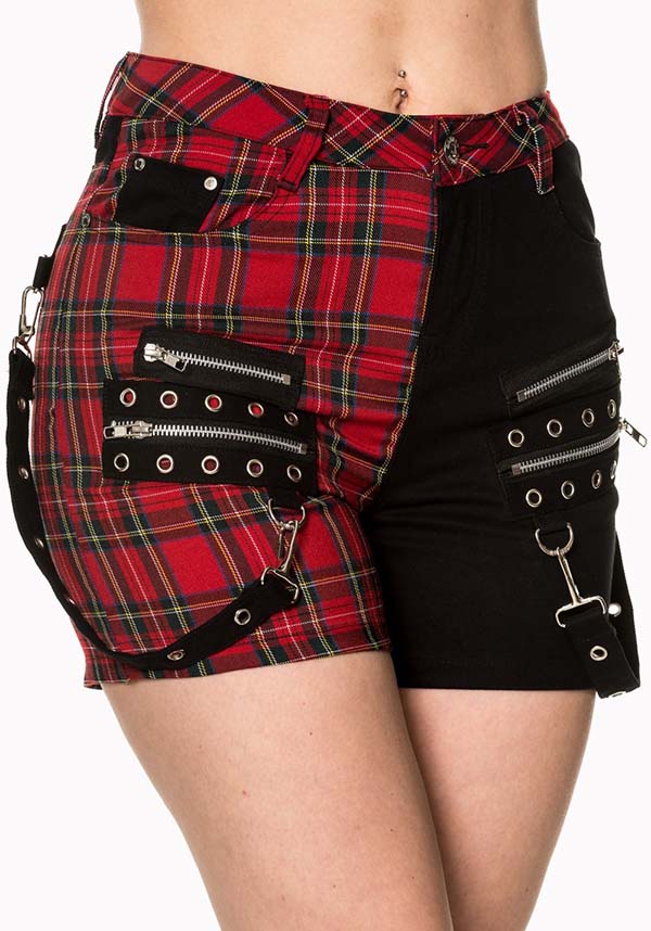 Walk The Line [Black/Red Tartan] | SHORTS