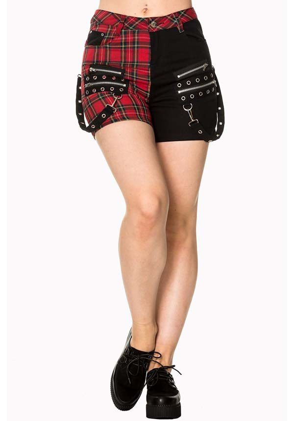 Walk The Line [Black/Red Tartan] | SHORTS