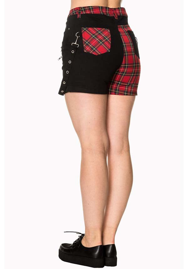 Walk The Line [Black/Red Tartan] | SHORTS