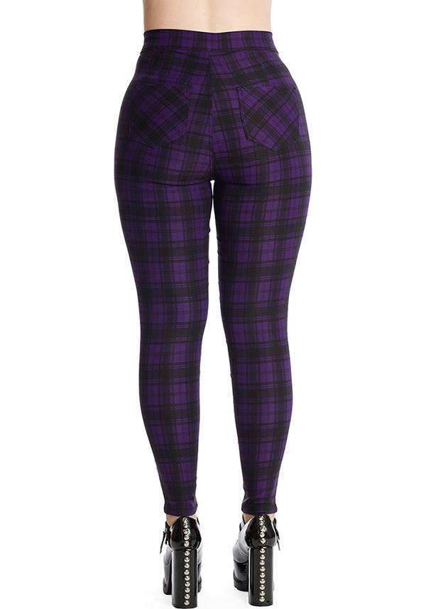 Damien [Purple] | PANTS - Beserk - all, all clothing, all ladies, all ladies clothing, BA3556, banned apparel, check, clickfrenzy15-2023, dec21, discountapp, edgy, emo, fp, goth, gothic, high waisted, ladies, ladies clothing, ladies pants, ladies pants + shorts, ladies pants and shorts, pants, plus, plus size, pricematchedsg, punk, purple, R301221, repriced230523, rock, tartan, trousers, winter, winter clothing, winter wear, womens pants