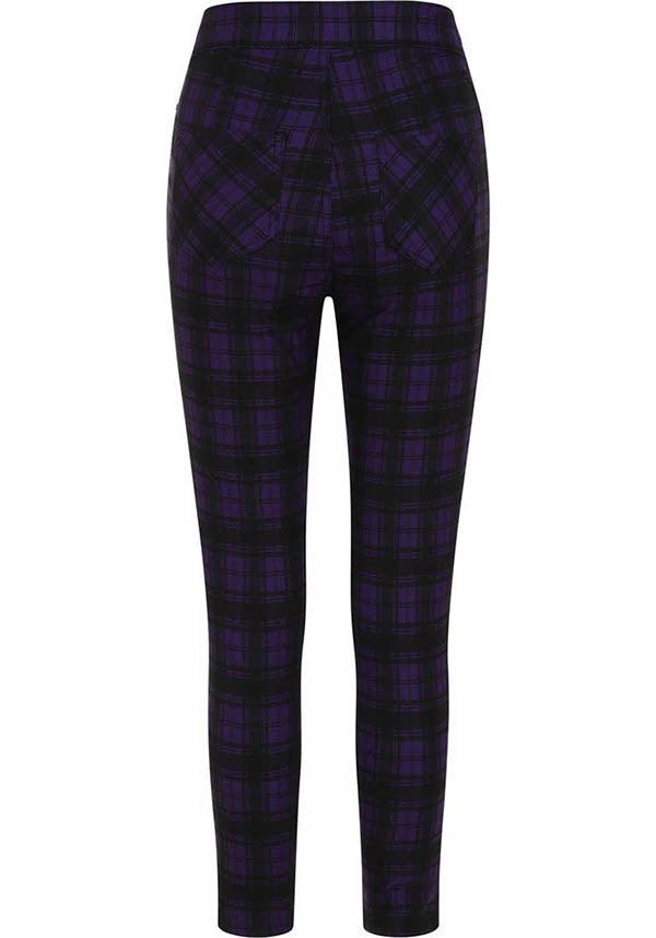 Damien [Purple] | PANTS - Beserk - all, all clothing, all ladies, all ladies clothing, BA3556, banned apparel, check, clickfrenzy15-2023, dec21, discountapp, edgy, emo, fp, goth, gothic, high waisted, ladies, ladies clothing, ladies pants, ladies pants + shorts, ladies pants and shorts, pants, plus, plus size, pricematchedsg, punk, purple, R301221, repriced230523, rock, tartan, trousers, winter, winter clothing, winter wear, womens pants