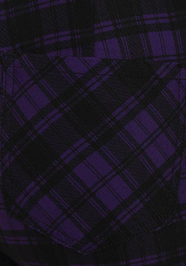 Damien [Purple] | PANTS - Beserk - all, all clothing, all ladies, all ladies clothing, BA3556, banned apparel, check, clickfrenzy15-2023, dec21, discountapp, edgy, emo, fp, goth, gothic, high waisted, ladies, ladies clothing, ladies pants, ladies pants + shorts, ladies pants and shorts, pants, plus, plus size, pricematchedsg, punk, purple, R301221, repriced230523, rock, tartan, trousers, winter, winter clothing, winter wear, womens pants