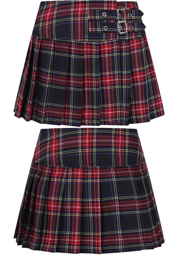 Darkdoll [Black Tartan] | MINI SKIRT - Beserk - all, all clothing, all ladies, all ladies clothing, anime skirt, aug19, banned apparel, black, buckle, buckles, checkered, christmas clothing, clickfrenzy15-2023, clothing, cosplay, derby skirt, derby skirts and shorts, discountapp, edgy, fp, goth, gothic, grunge, ladies, ladies clothing, mini, mini skirt, pleated, punk, red, repriced230523, rock, roller derby, short, short skirt, skirt, tartan