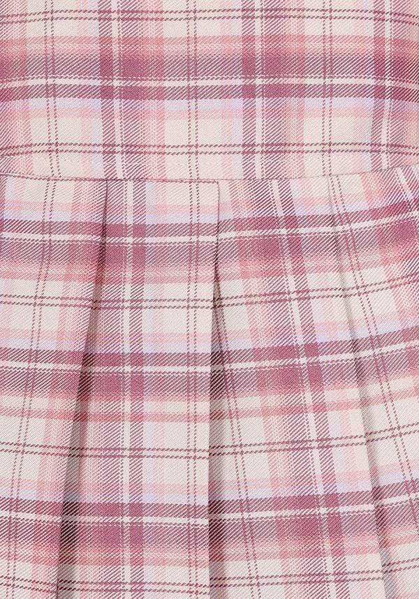 Darkdoll [Pink/White] | MINI SKIRT - Beserk - all, all clothing, all ladies clothing, apr22, BA36678, buckle, buckles, clickfrenzy15-2023, clothing, colour:pink, discountapp, fp, ladies clothing, ladies skirt, light pink, mini skirt, pastel pink, pink, plaid, pleated, pleats, R120422, short skirt, skirt, tartan, womens skirt
