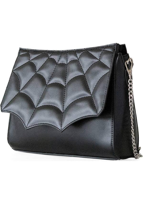 Mabris | SHOULDER BAG - Beserk - accessories, all, bag, bags, banned apparel, black, chain, clickfrenzy15-2023, dec20, discountapp, fp, goth, gothic, gothic accessories, gothic bag, halloween, halloween bag, hand bag, handbag, handbags and purses, labelvegan, ladies accessories, repriced230523, shoulder bag, spider, spider web, spiderweb, spiderwebs, spooky, vegan, web, webs