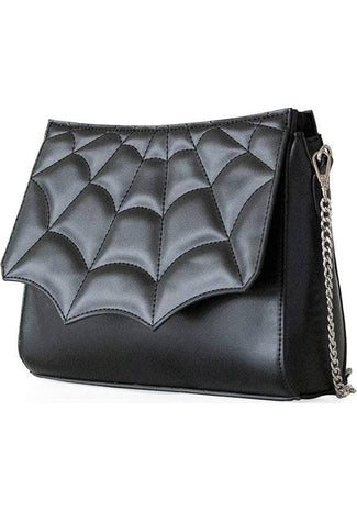 Mabris | SHOULDER BAG - Beserk - accessories, all, bag, bags, banned apparel, black, chain, clickfrenzy15-2023, dec20, discountapp, fp, goth, gothic, gothic accessories, gothic bag, halloween, halloween bag, hand bag, handbag, handbags and purses, labelvegan, ladies accessories, repriced230523, shoulder bag, spider, spider web, spiderweb, spiderwebs, spooky, vegan, web, webs