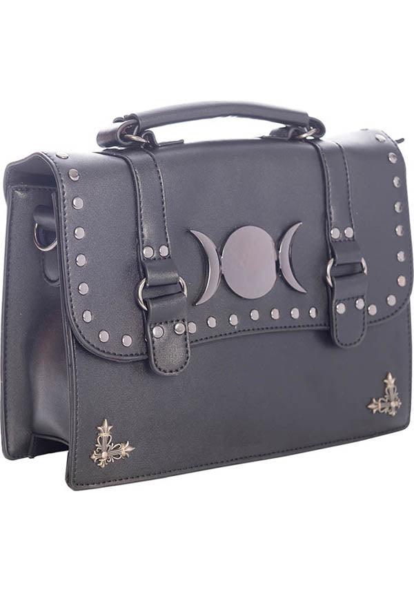 Magic Moon | SHOULDER BAG - Beserk - accessories, all, bag, banned apparel, black, clickfrenzy15-2023, crescent moon, discountapp, fp, full moon, gothic accessories, gothic bag, hand bag, handbag, handbags and purses, ladies accessories, large bag, messenger bag, moon, moon phase, sep20, triple moon