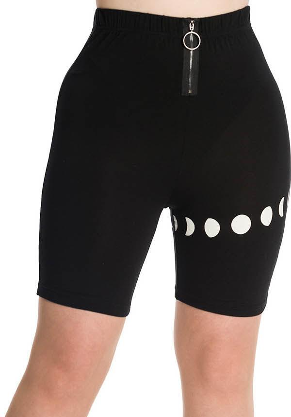 Moonphase | SHORTS - Beserk - active, active wear, activewear, all, all clothing, all ladies, all ladies clothing, BA35337, bike shorts, black, clickfrenzy15-2023, clothing, dec21, derby skirts + shorts, derby skirts and shorts, discountapp, edgy, fp, goth, gothic, ladies, ladies clothing, ladies pants + shorts, ladies pants and shorts, moon, moon child, moon phase, plus size, R141221, shorts, sport, sports wear, sportswear