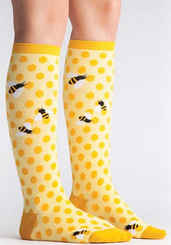 Bee&#39;s Knees | KNEE HIGH SOCKS - Beserk - all, all clothing, bee, clickfrenzy15-2023, cpgstinc, derby hosiery, discountapp, fp, go4sports, hosiery, hosiery and socks, knee high, knee high socks, ladies, ladies clothing, long, roller derby, sock it to me, socks, winter, winter clothing, winter wear, yellow