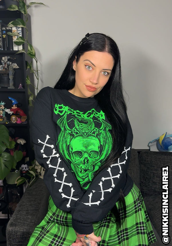 Bat Queen [Green] | LONG SLEEVE T-SHIRT