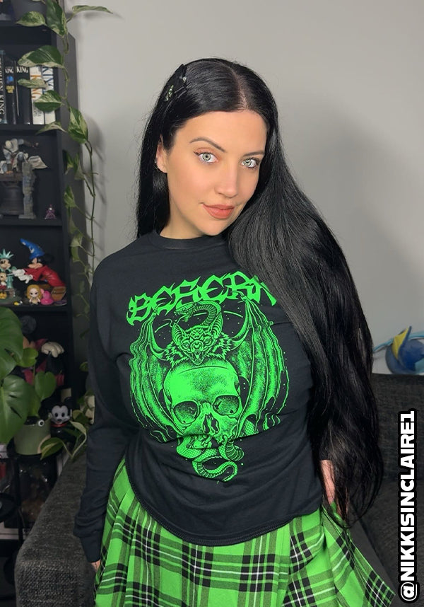 Bat Queen [Green] | LONG SLEEVE T-SHIRT