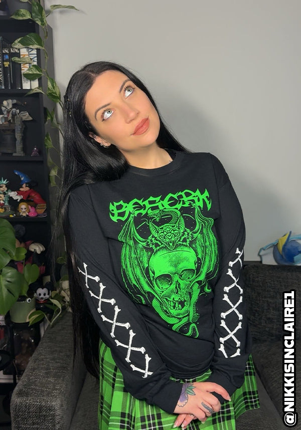 Bat Queen [Green] | LONG SLEEVE T-SHIRT