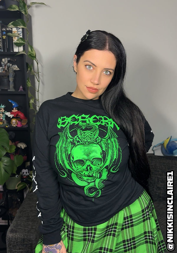 Bat Queen [Green] | LONG SLEEVE T-SHIRT