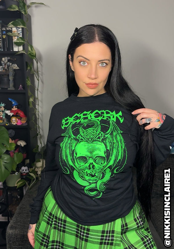 Bat Queen [Green] | LONG SLEEVE T-SHIRT