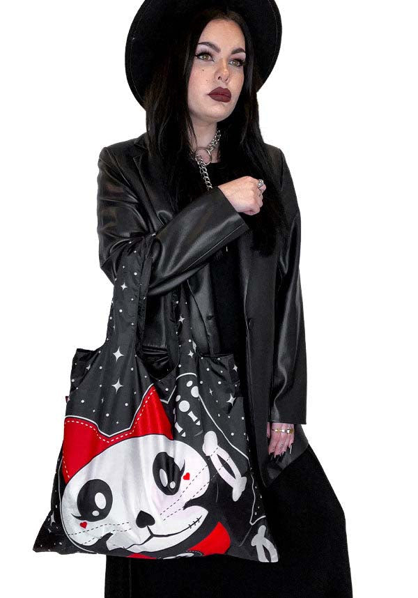 Urban Backwoods Maneki Neko V Cotton Tote – Reusable Shopper Bag With Lucky Cat Print - View #7