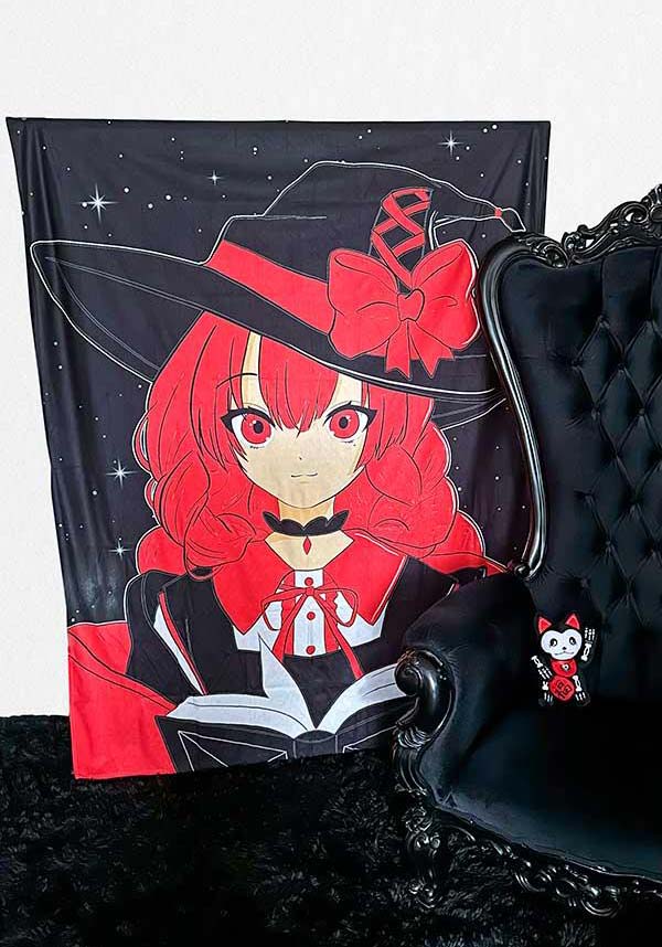 Academia Witch [Red] | TAPESTRY BLANKET