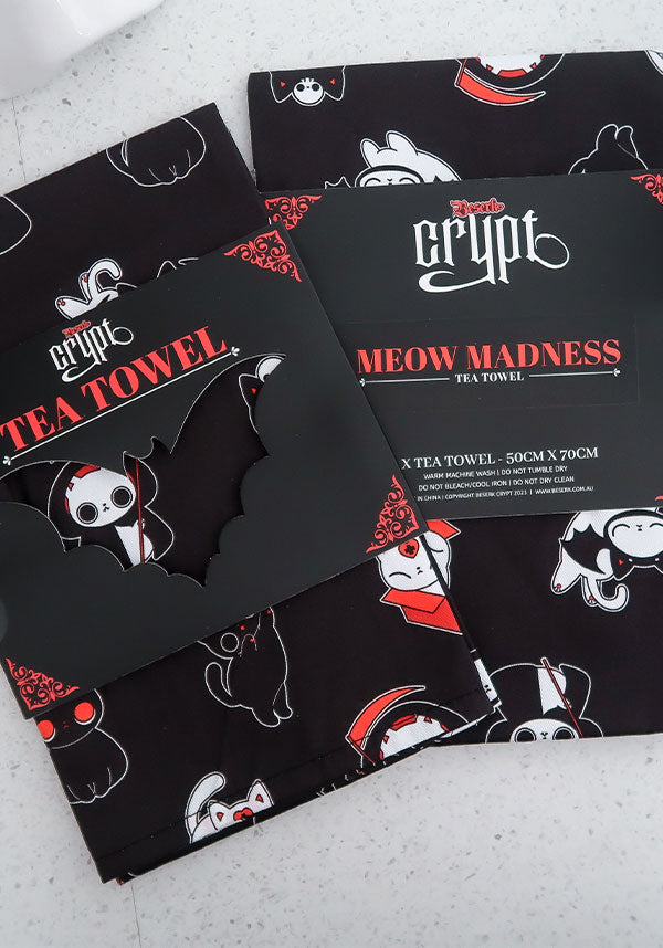 Meow Madness [Black] | TEA TOWEL