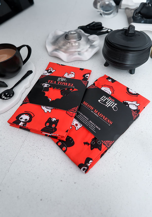 Meow Madness [Red] | TEA TOWEL