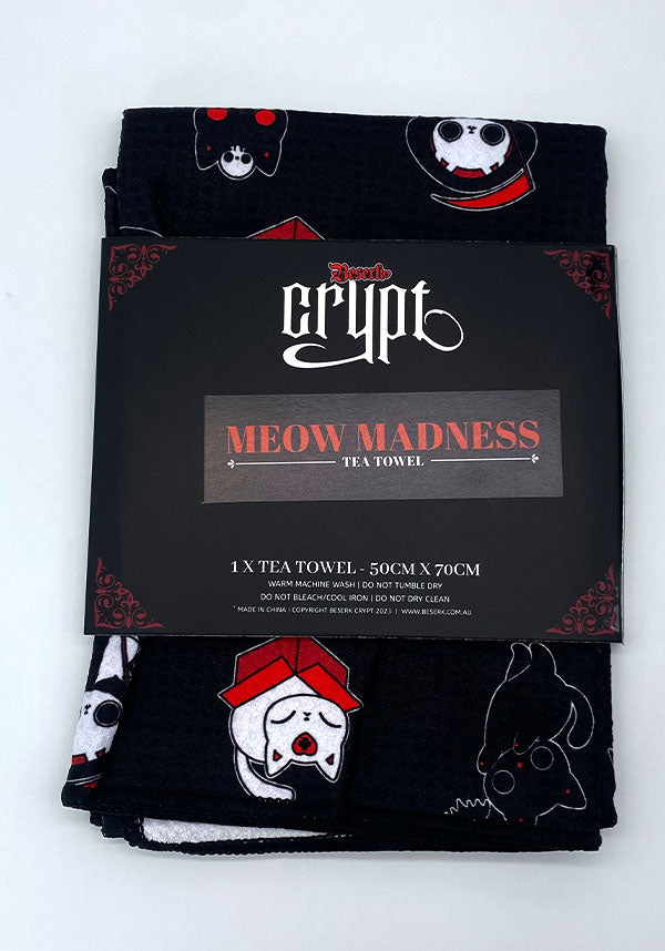 Meow Madness [Black] | TEA TOWEL
