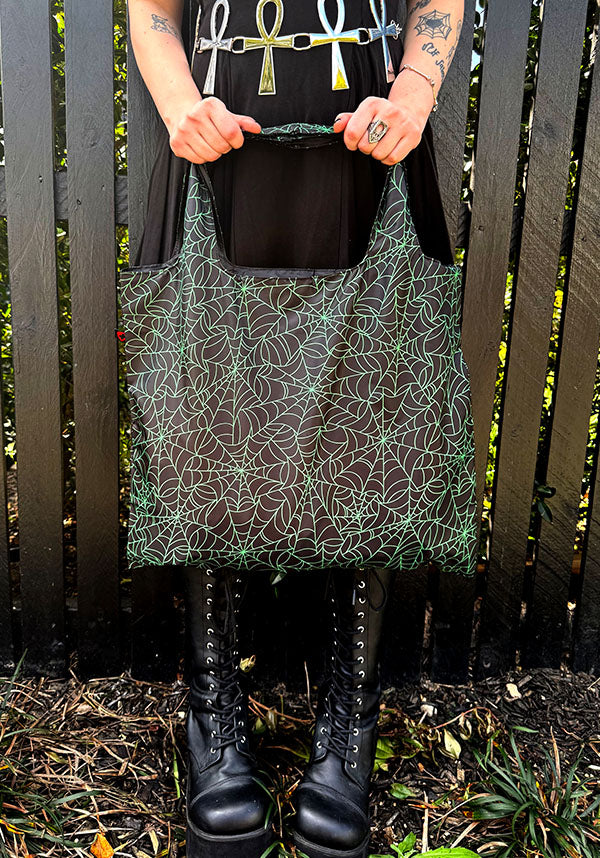 Webbed [Green] | REUSABLE TOTE BAG