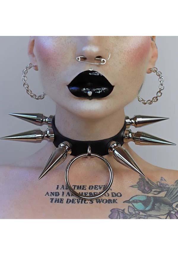 Jezebel | CHOKER - Beserk - accessories, all, all ladies, bdsm, black, chocker, choke, choker, clickfrenzy15-2023, discountapp, fetish, fp, goth, gothic, gothic accessories, jul21, kink, kinky, labelvegan, ladies, ladies accessories, men, mens accessories, o ring, oring, punk, R270721, sexy choker, spike, spiked, spikes, spikey, vegan