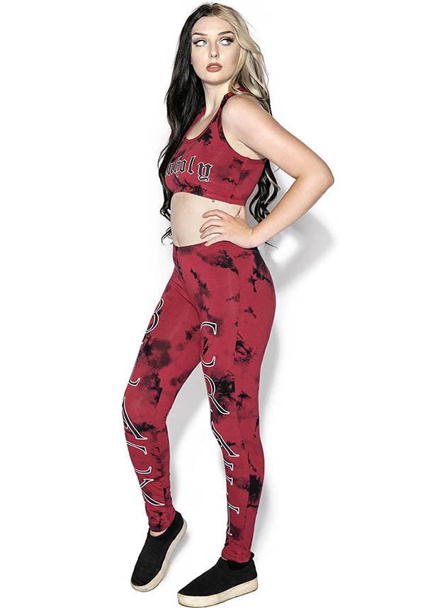 Blood Moon | LEGGINGS* - Beserk - all, all clothing, all ladies, all ladies clothing, clickfrenzy15-2023, clothing, discountapp, edgy, exclusive, feb23clearance-blackcraft30, goth, gothic, jan21, labelexclusive, ladies, ladies clothing, ladies pants, ladies pants + shorts, ladies pants and shorts, legging, leggings, mysterypack2023, pants, red, sale, tie dye, tie dyed, winter, winter clothing, winter wear, womens pants