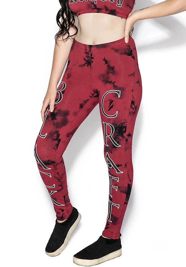Blood Moon | LEGGINGS* - Beserk - all, all clothing, all ladies, all ladies clothing, clickfrenzy15-2023, clothing, discountapp, edgy, exclusive, feb23clearance-blackcraft30, goth, gothic, jan21, labelexclusive, ladies, ladies clothing, ladies pants, ladies pants + shorts, ladies pants and shorts, legging, leggings, mysterypack2023, pants, red, sale, tie dye, tie dyed, winter, winter clothing, winter wear, womens pants