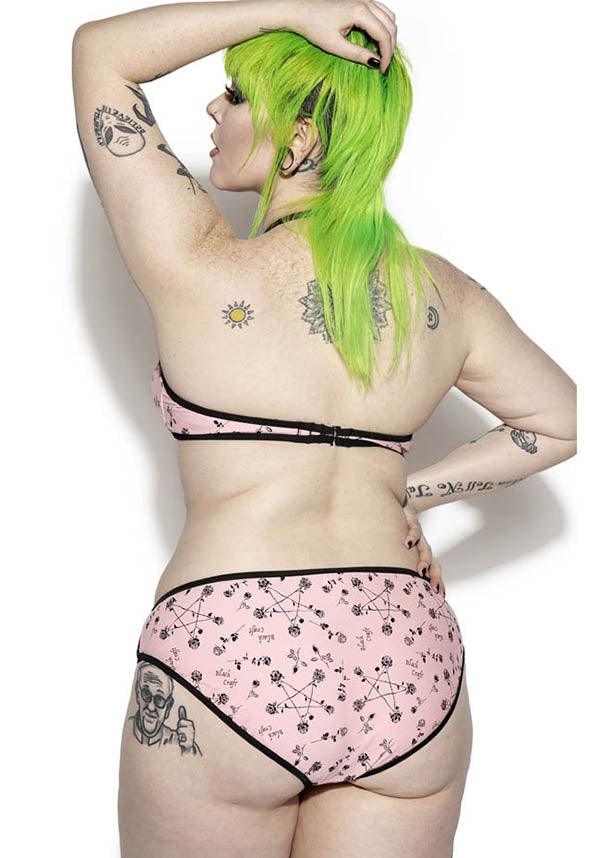 Pentagram Rose [Pink] MESH SWIM BOTTOM** - Beserk - all, all clothing, all ladies, all ladies clothing, BCD313, bikini, blackcraft, clickfrenzy15-2023, clothing, discountapp, edgy, exclusive, finalsale, floral, goth, gothic, labelexclusive, labelsale, ladies, ladies clothing, mesh, mysteryboxsale, mysteryboxsaleclothing, mysterypack2023, nov21, pastel goth, pentagram, pink, plus, plus size, R141121, rose, roses, sale, sale clothing, swim, swim suit, swimmers, swimming, swimsuit, swimwear, togs