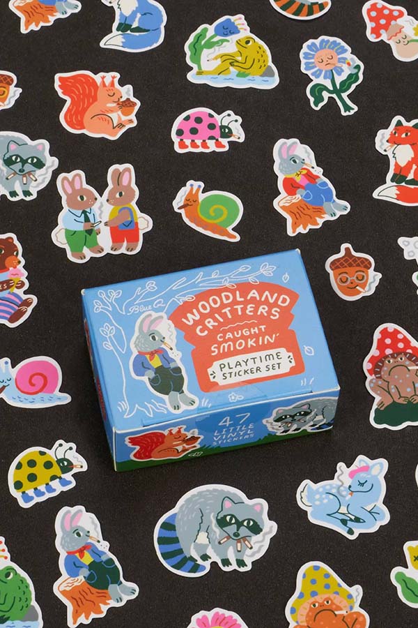 Woodland Critters Caught Smokin' Playtime | STICKER SET