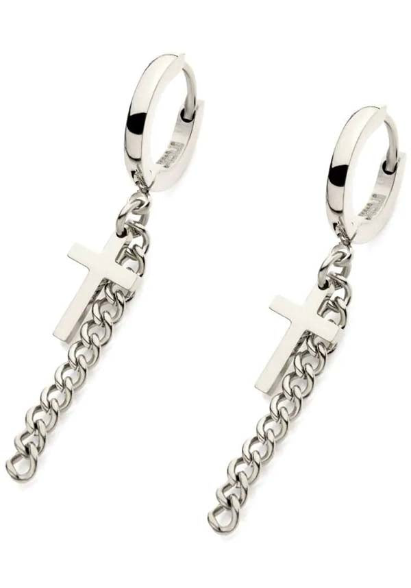 Jeong | CROSS CHAIN EARRINGS