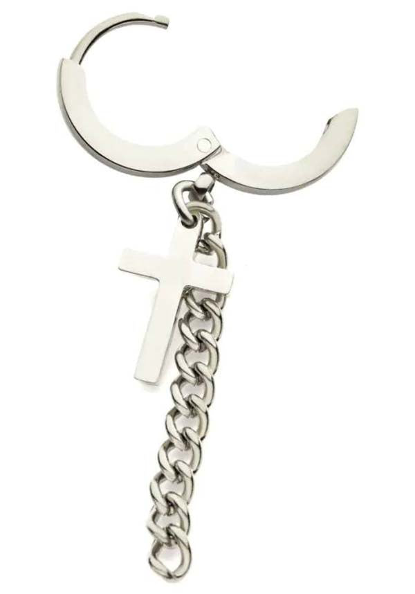 Jeong | CROSS CHAIN EARRINGS