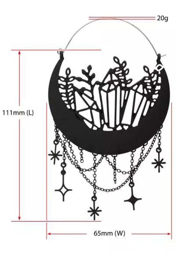 Bodyvibe Crystal Moon Phase Matte Black Plug Hoop Earrings Buy Online Australia