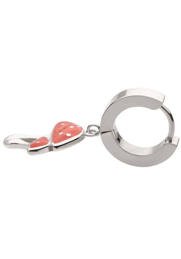 Red Enamel Amanita | HUGGIE EARRINGS