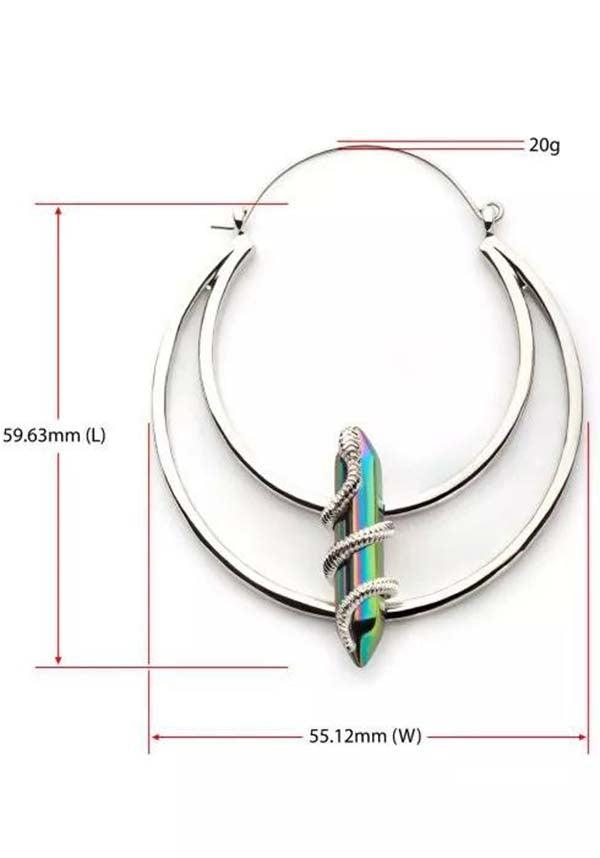 Bodyvibe - Luna Vitrail Snake Plug Hoop Earrings - Buy Online Australia