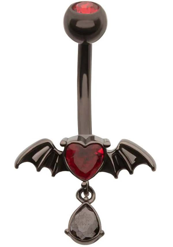 Succubus Heart [Black] Teardrop | NAVEL BAR