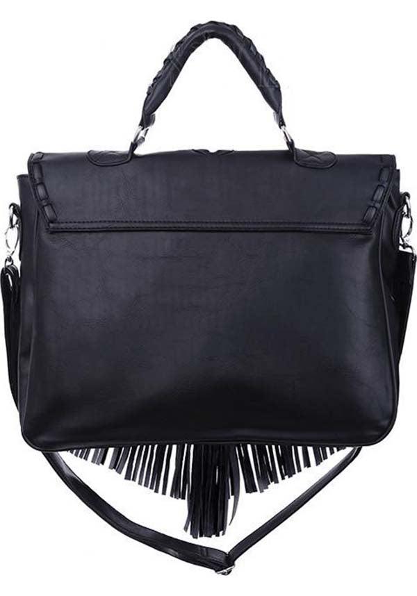 Boho Witch | HANDBAG - Beserk - accessories, adjustable strap, all, bag, black, clickfrenzy15-2023, discountapp, fp, fringe, fringing, gothic, gothic accessories, gothic bag, grunge, hand bag, handbag, handbags and purses, labelvegan, ladies accessories, messenger bag, pentacle, pentagram, restyle, shoulder bag, vegan, witch, witchy, yalternative