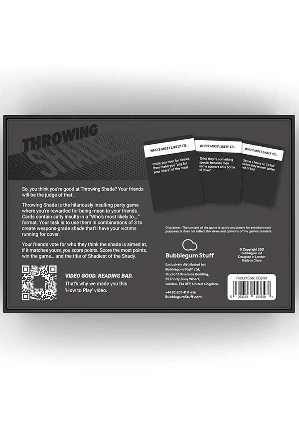 Bubblegum Stuff Throwing Shade Game Buy Online Australia