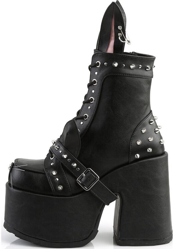 CAMEL-202 [Black] | PLATFORM BOOTS [PREORDER] - Beserk - all, ankle boots, black, boots, boots [preorder], bunny, cat, cats, clickfrenzy15-2023, demonia, demonia shoes, discountapp, fp, goth, gothic, labelpreorder, labelvegan, lace up, platform, platform boots, platform heels, platforms, platforms [preorder], pleaserimageupdated, ppo, preorder, rabbit, shoes, vegan